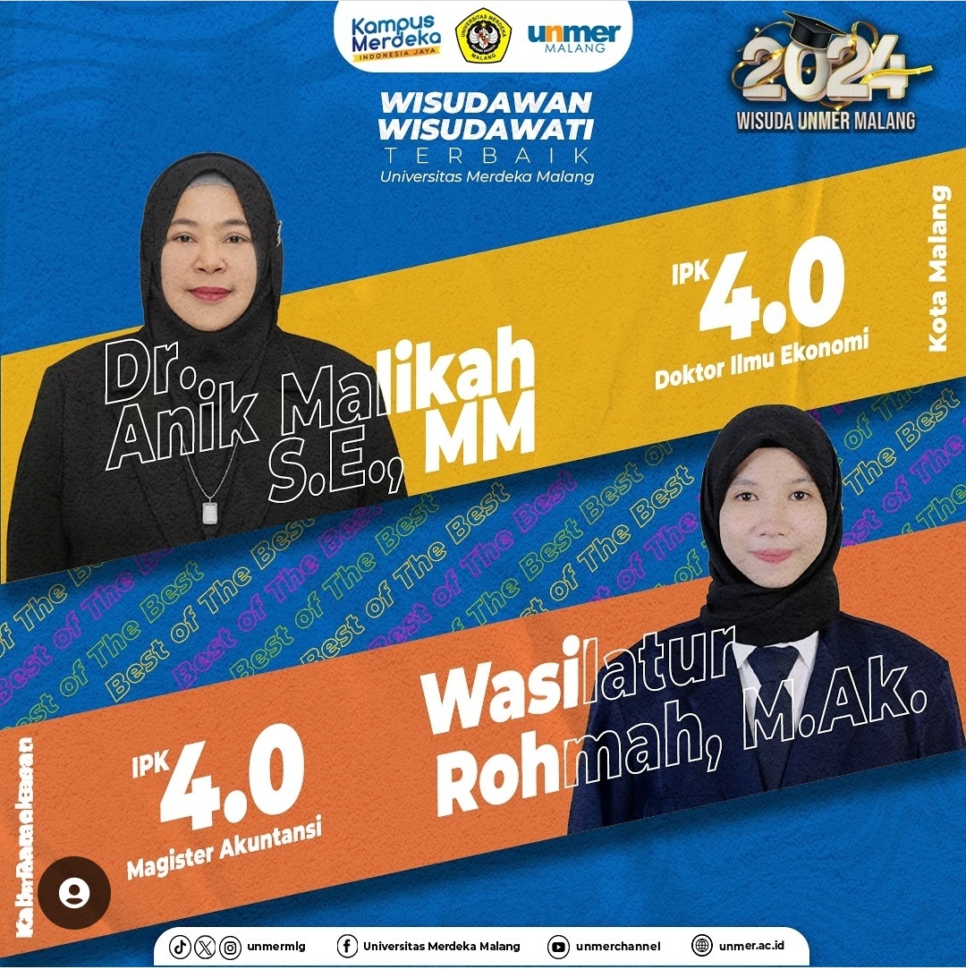 Unmer Malang Wisuda 1.502 Lulusan, Dua Wisudawati Raih IPK Sempurna: 4.00