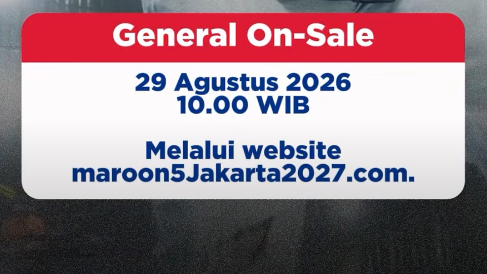 Konser Maroon 5 di JIS 2027, Ada 8 Kategori Tiket dan Early Entry VIP