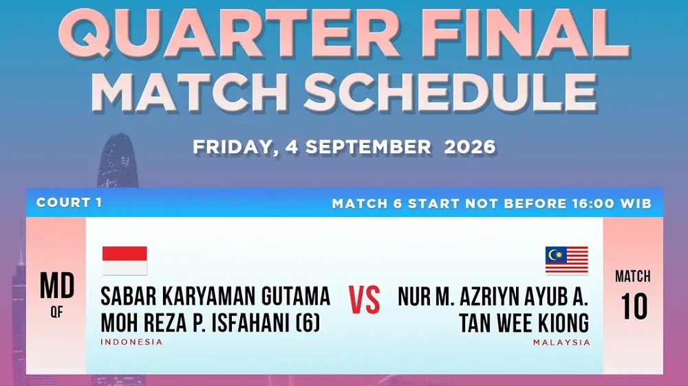 BWF Li-Ning China Masters 2026: Sabar/Reza Jadi Harapan Terakhir, Bersiap Hadapi Wakil Malaysia