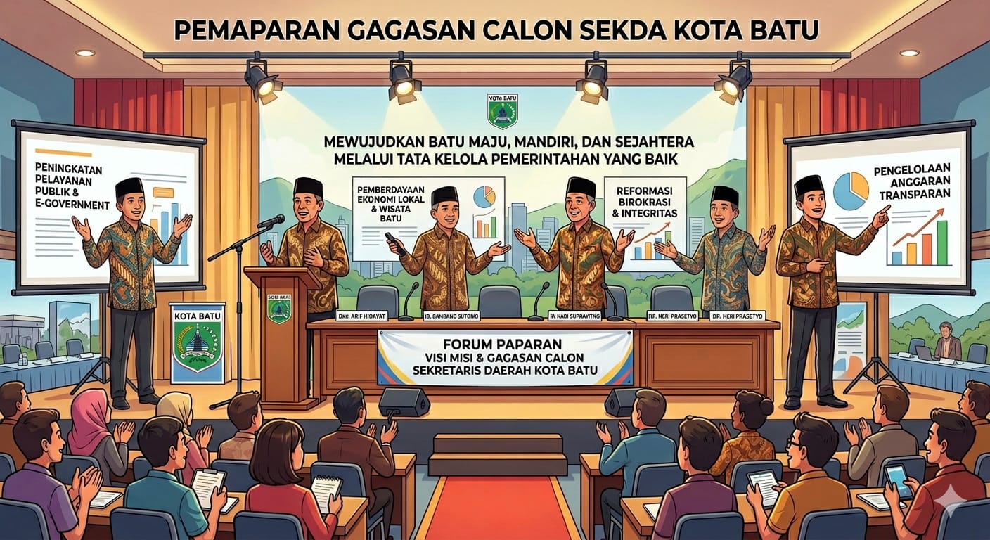 Enam Calon Sekda Kota Batu  Jalani Tahap Uji Gagasan  ‎