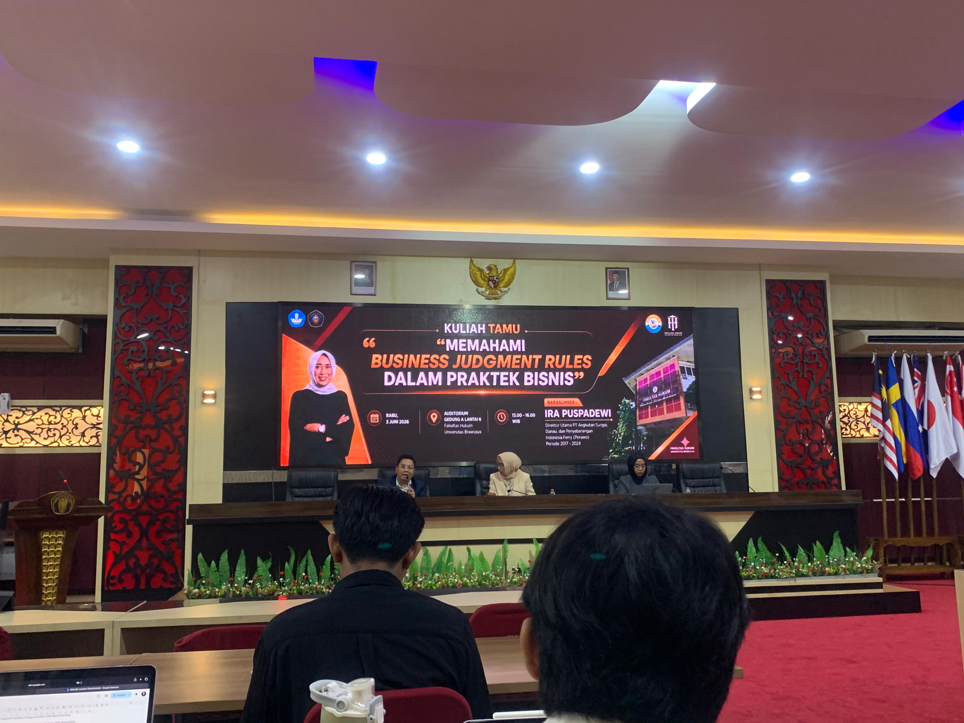 FH UB Hadirkan Ira Puspadewi, Bahas Pentingnya Business Judgment Rule dalam Dunia Bisnis