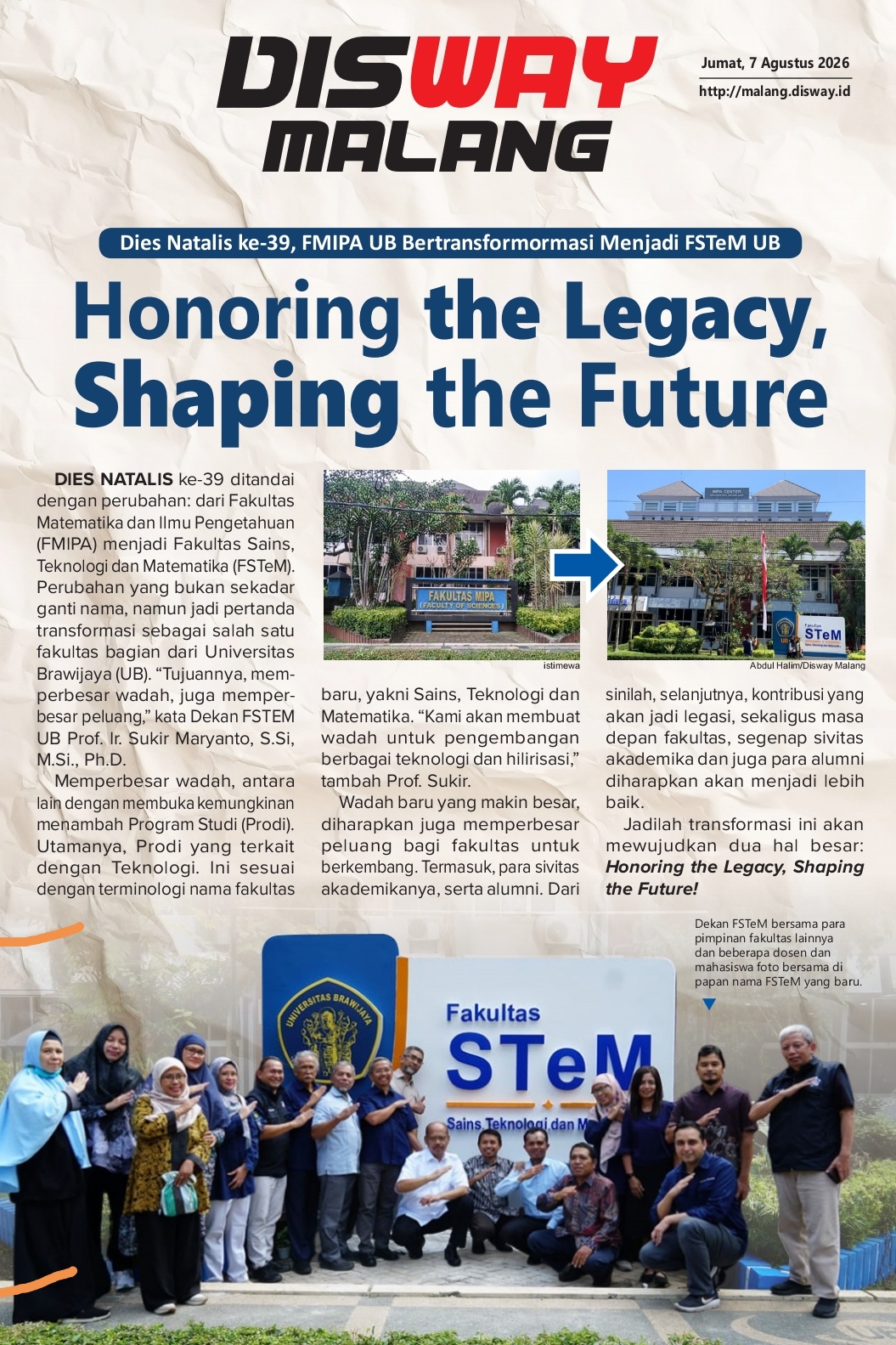 39 Tahun FSTeM UB