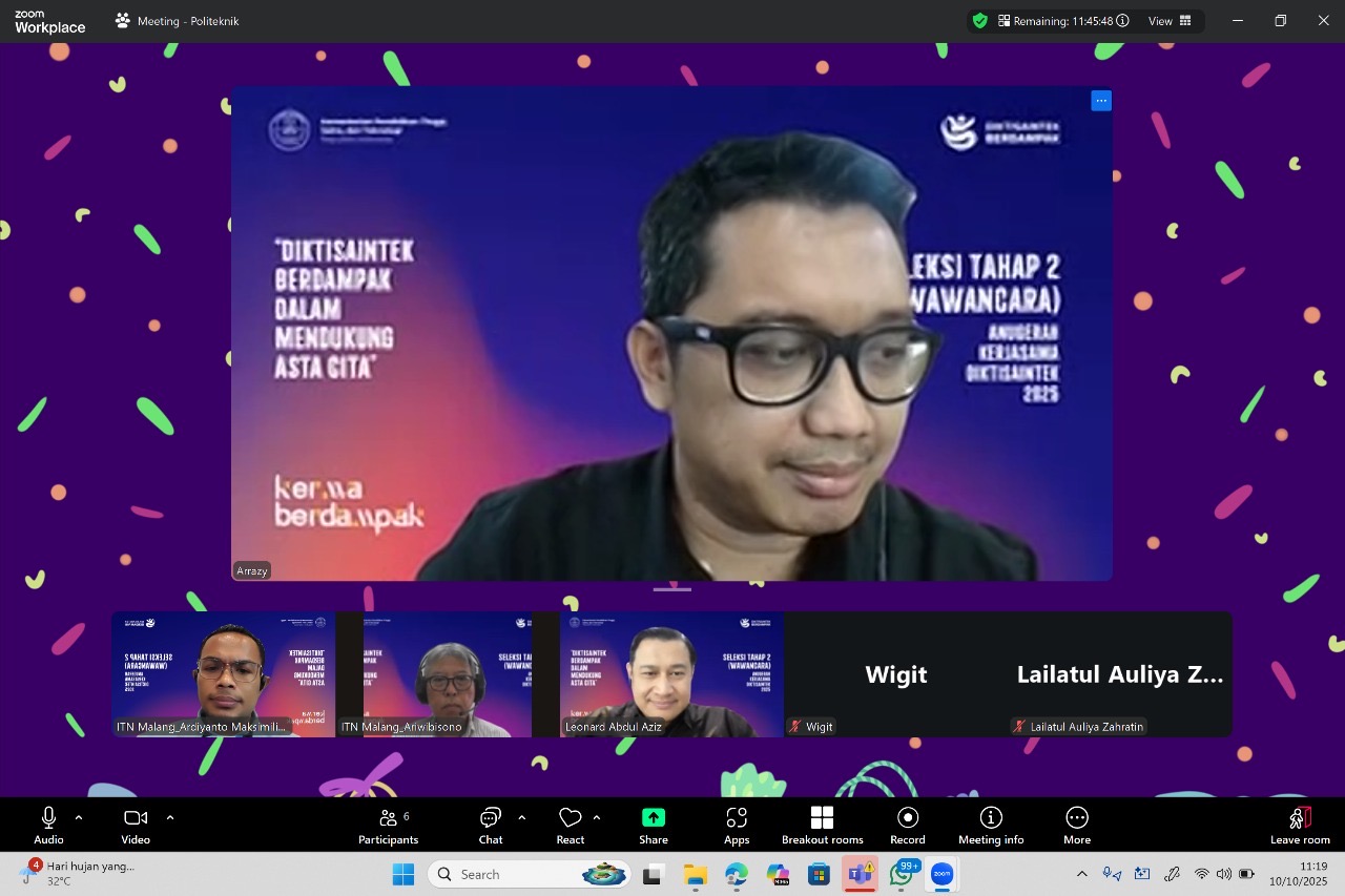 ITN Malang Lolos Seleksi Nasional Tahap II Anugerah Kerja Sama Diktisaintek 2025, Satu-satunya dari Jawa Timur