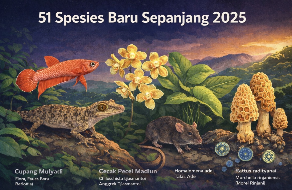 BRIN Temukan 51 Spesies Baru Sepanjang 2025, dari Cupang Mulyadi hingga Anggrek Endemik