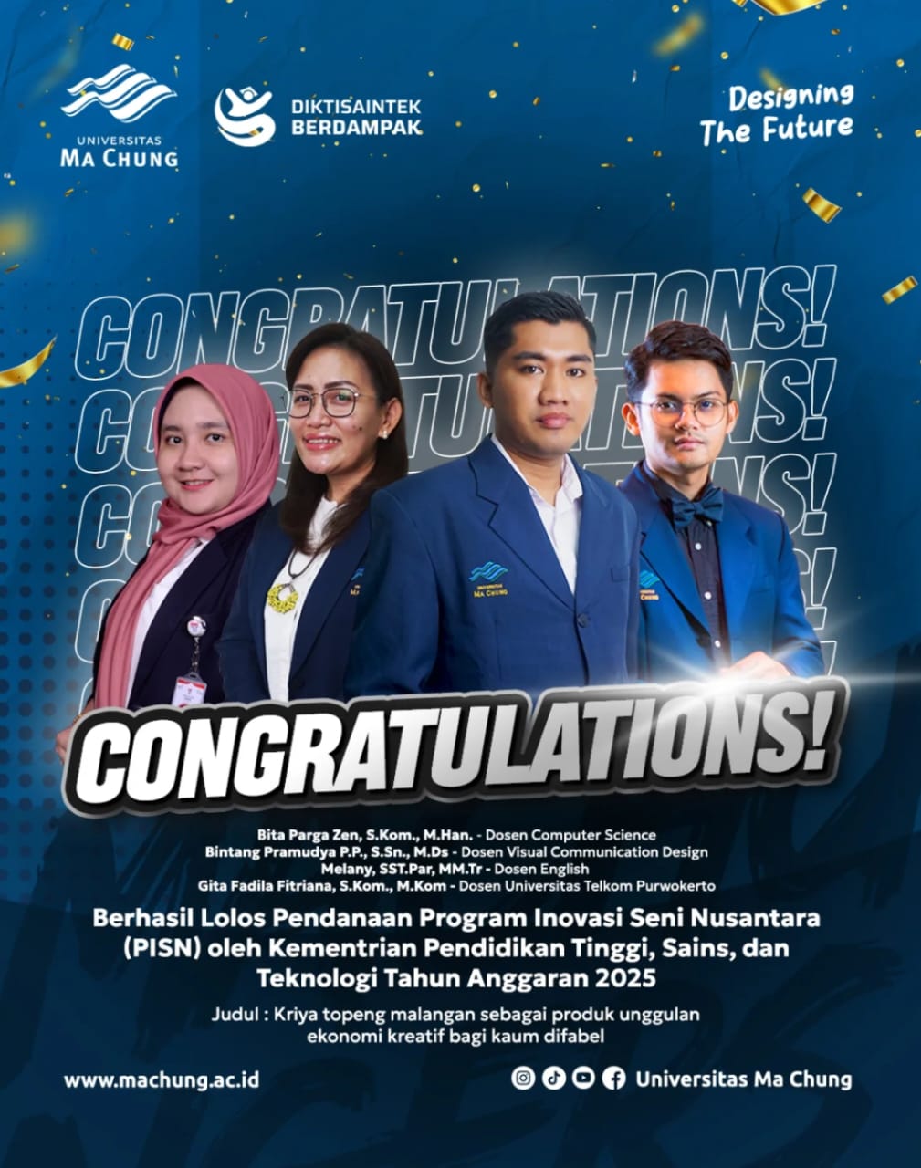 Produk UKM Tim Dosen Universitas Ma Chung Lolos Hibah PISN Kemdiktisaintek 2025