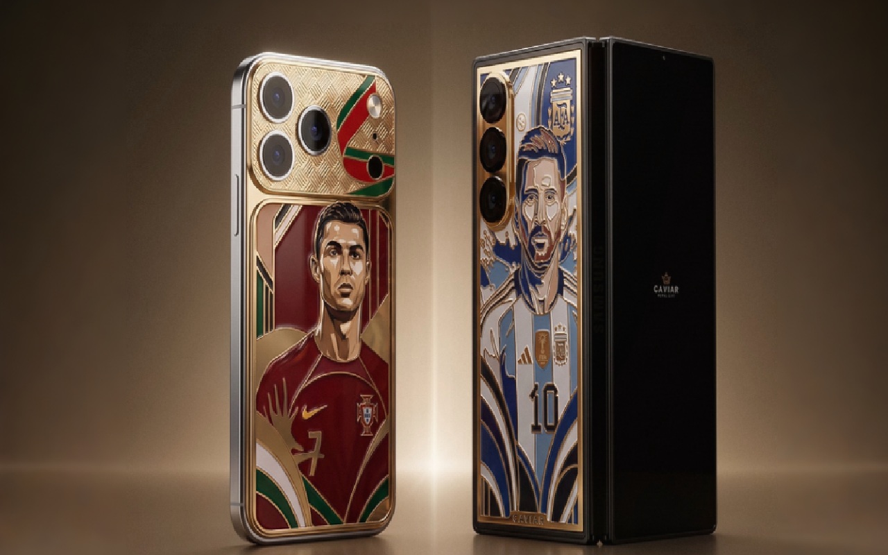 HP Emas 24 Karat Lionel Messi dan Cristiano Ronaldo Resmi Diluncurkan, Diproduksi Cuma 19 Unit