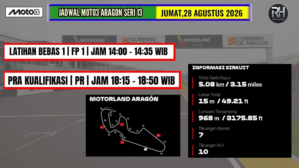 Jadwal Moto3 Aragon 2026 Lengkap, Cek Jam Race dan Kualifikasi Seri ke-13