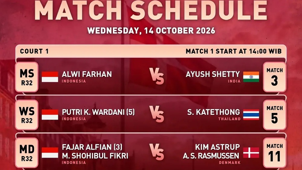 Jadwal Hari Kedua Denmark Open 2026: 8 Wakil Indonesia Berburu Tiket 16 Besar