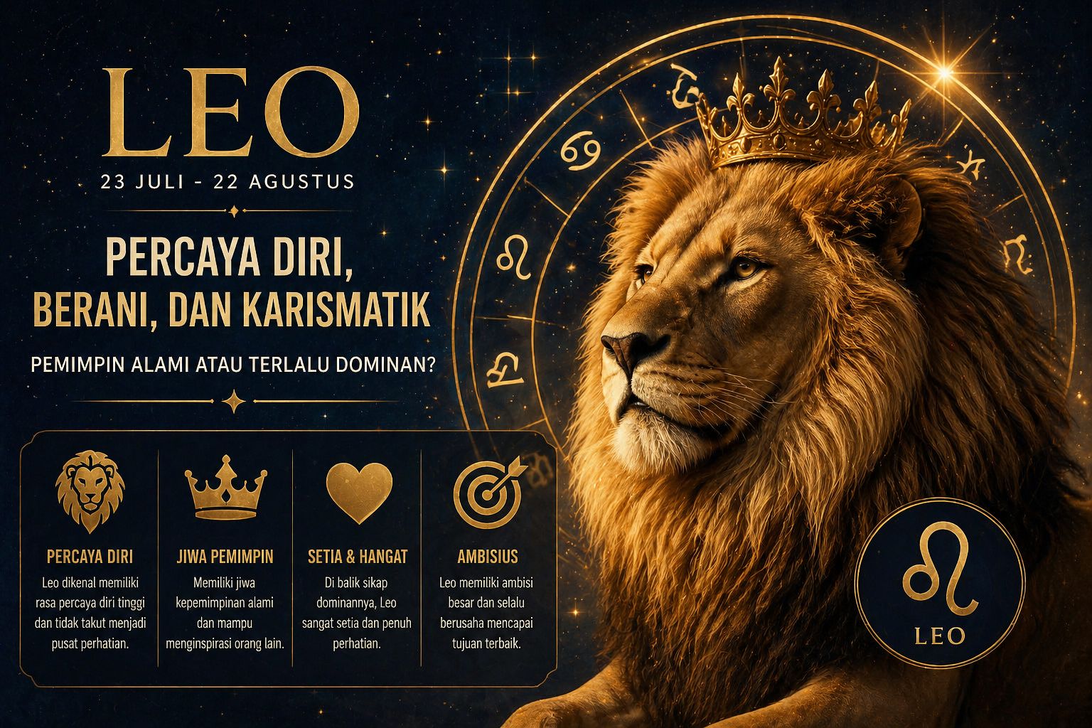 Zodiak Leo: Percaya Diri atau Terlalu Dominan? Ini Faktanya