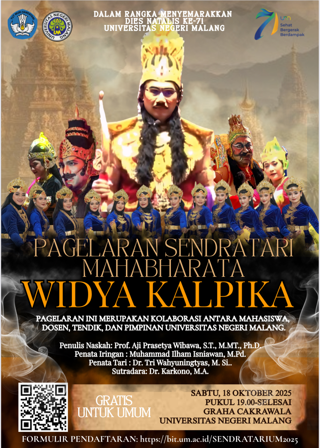 Mahakarya Dies Natalis UM ke-71: Sendratari “Widya Kalpika” Hidupkan Kembali Spirit Mahabharata 