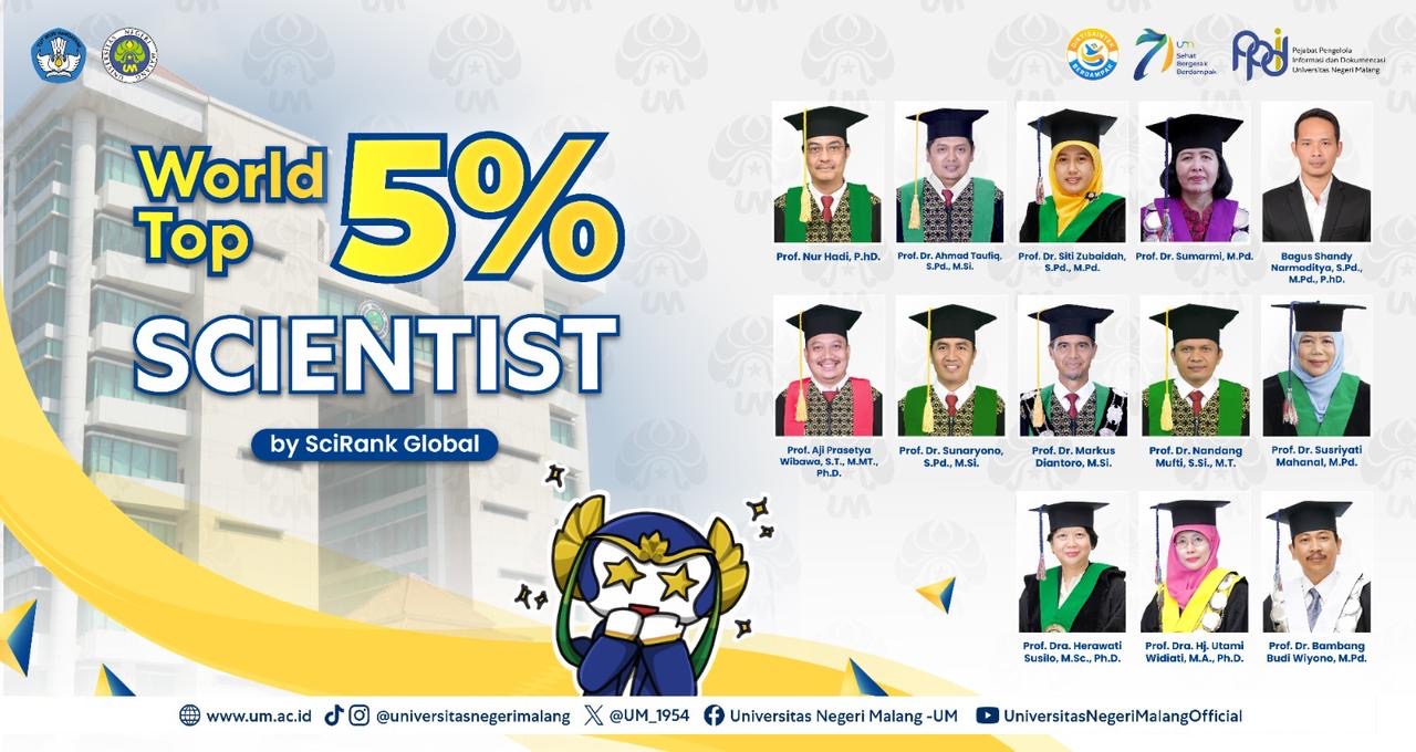 13 Dosen UM Masuk Top 5 Persen Ilmuwan Dunia versi SciRank 2026