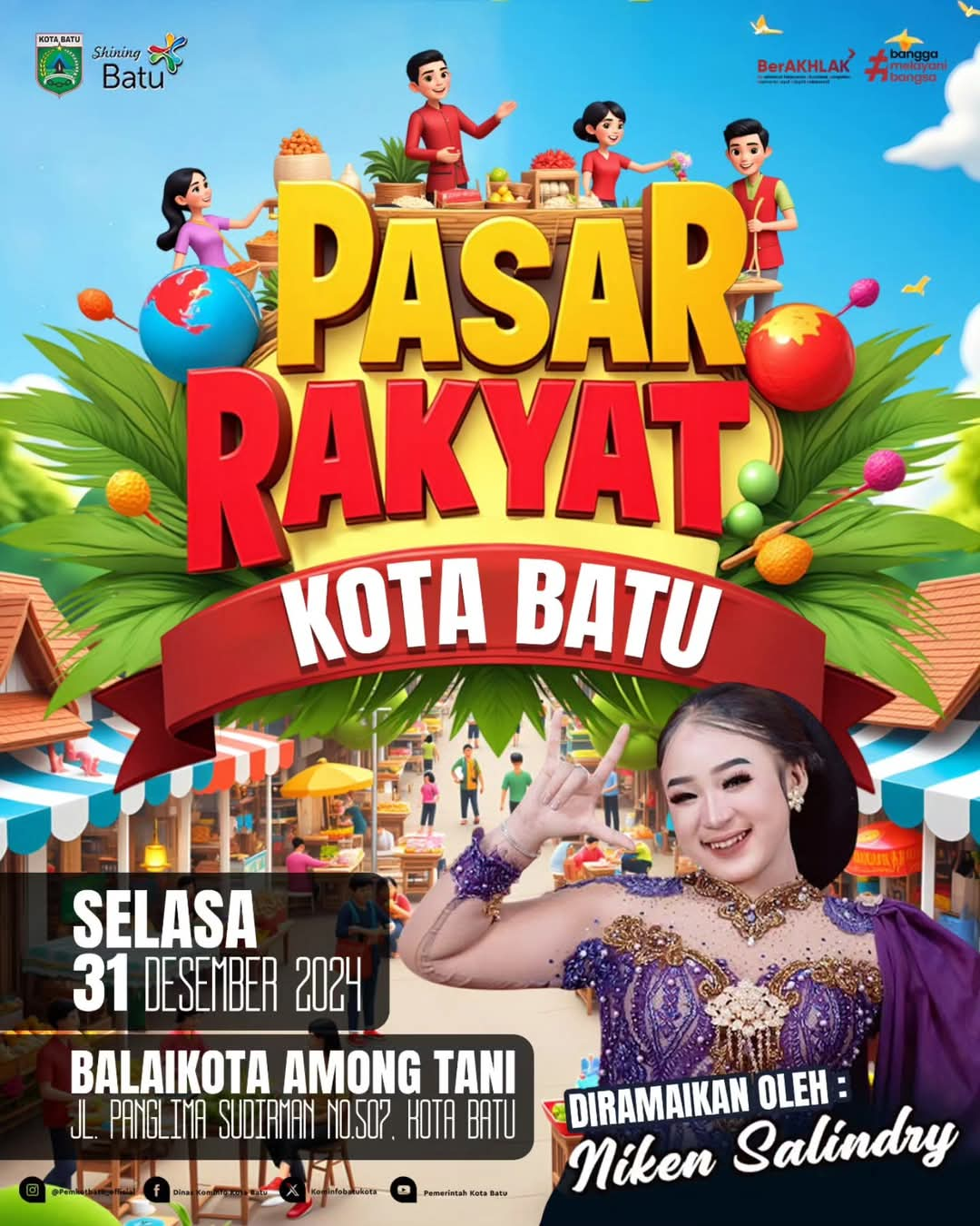 Tahun Baruan di Balai Kota Batu Hadirkan Niken Salindry, Juga Ada Ngaji Bareng & Doa Bersama 