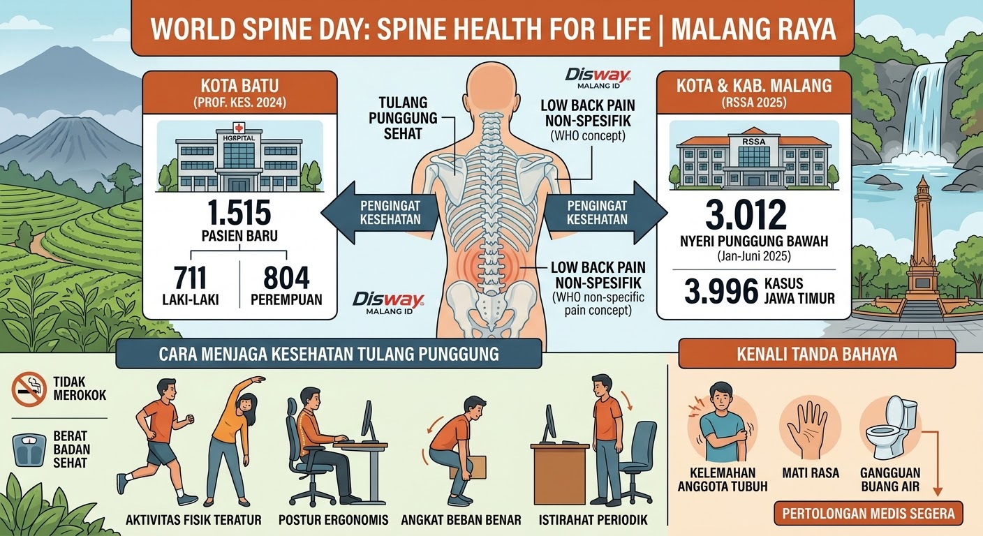 Hari Tulang Belakang Sedunia 2026, Ribuan Kasus Nyeri Punggung Tercatat di Malang Raya