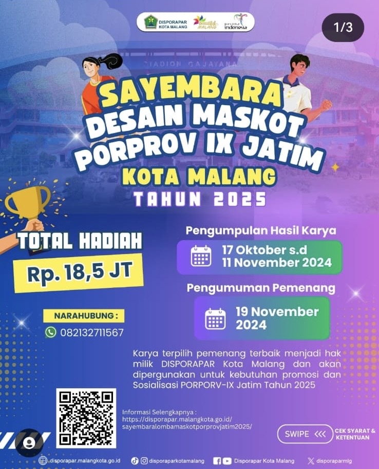 Sayembara Desain Maskot PORPOV-IX Jawa Timur Kota Malang Tahun 2025