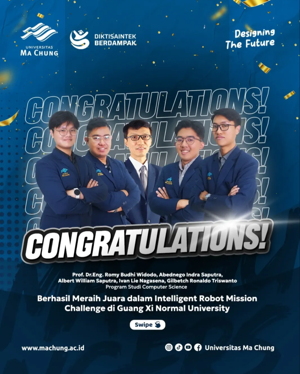 Tim Robotik Ma Chung Borong Juara di Ajang Robotik Internasional