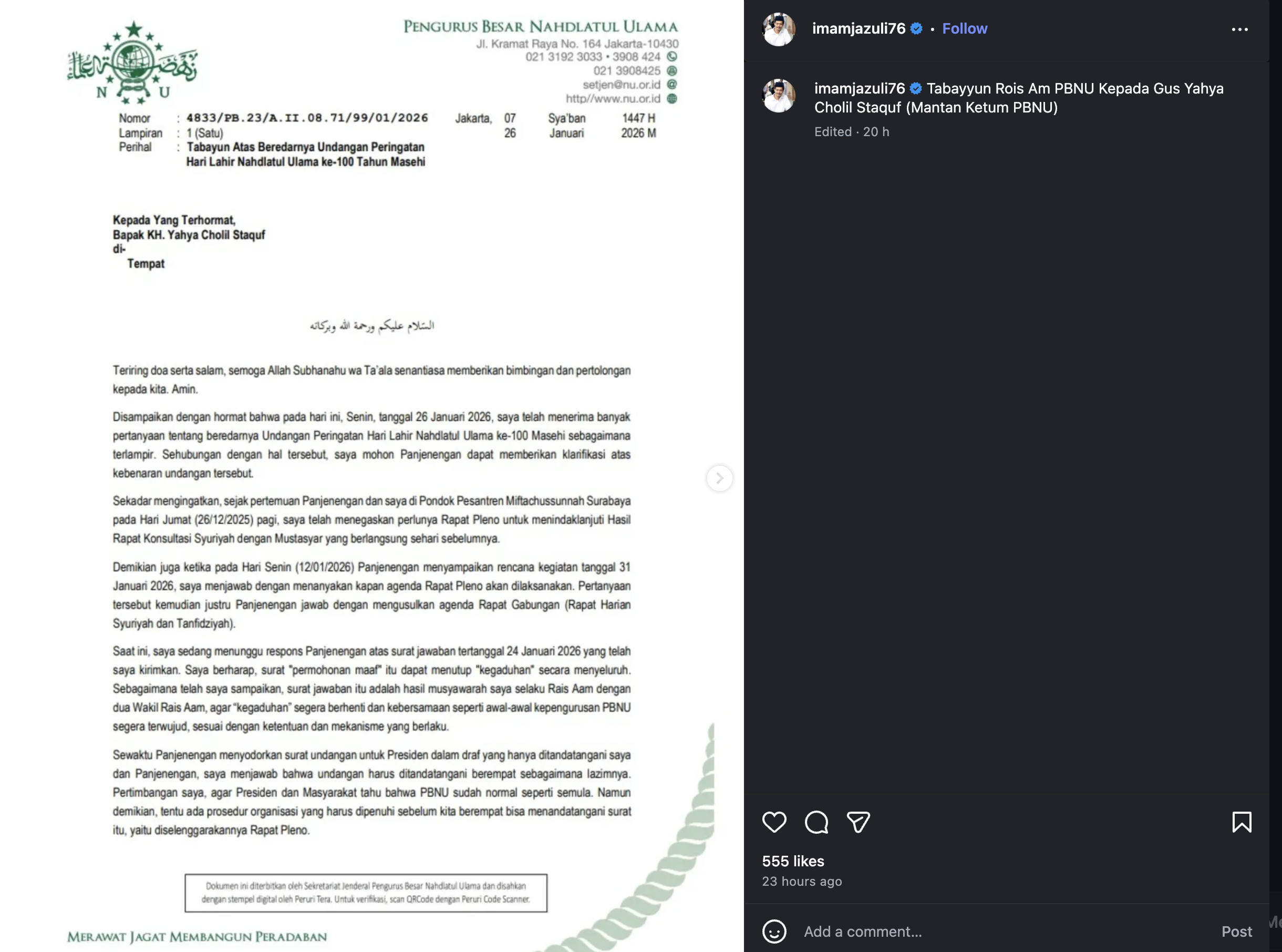 KH Miftachul Akhyar Surati Gus Yahya, Minta Penjelasan soal Undangan Harlah ke-100 PBNU