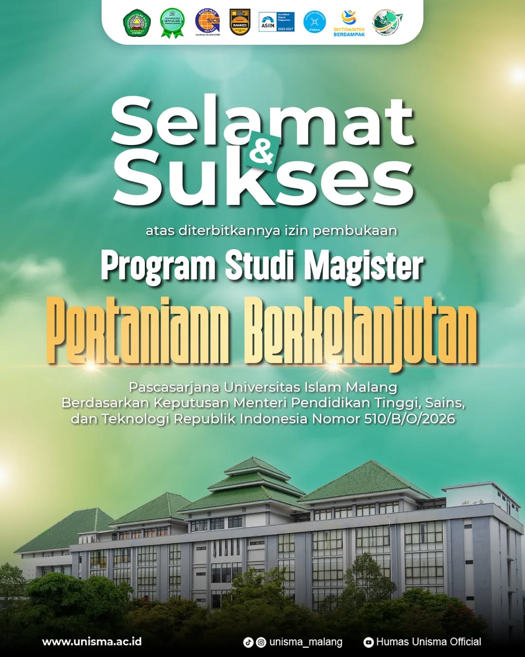 Pascasarjana Unisma Buka Program Studi Magister Pertanian Berkelanjutan