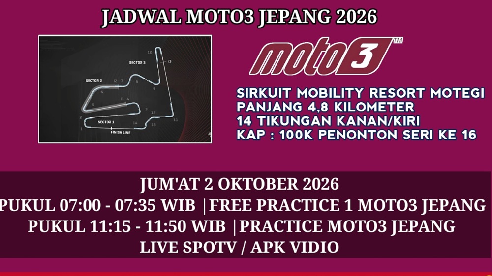 Jadwal FP1 Moto3 Motegi 2026: Veda Ega Pratama Mulai Perburuan di Jepang