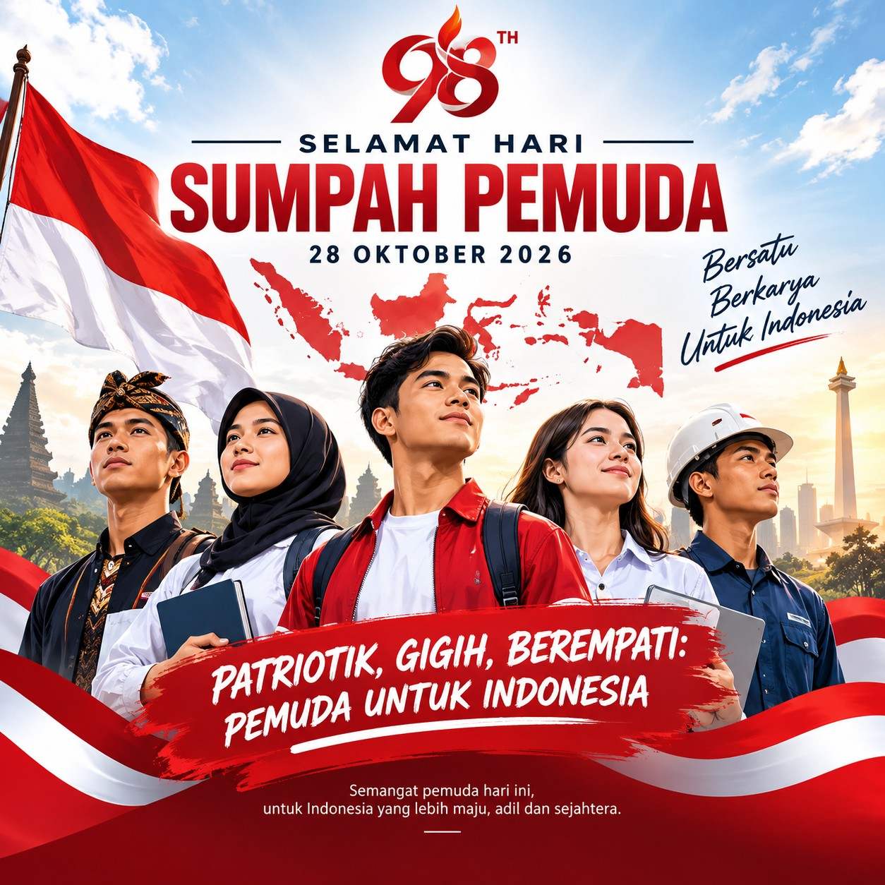 75 Ucapan Hari Sumpah Pemuda 2026, Inspiratif, Nasionalis hingga Lucu
