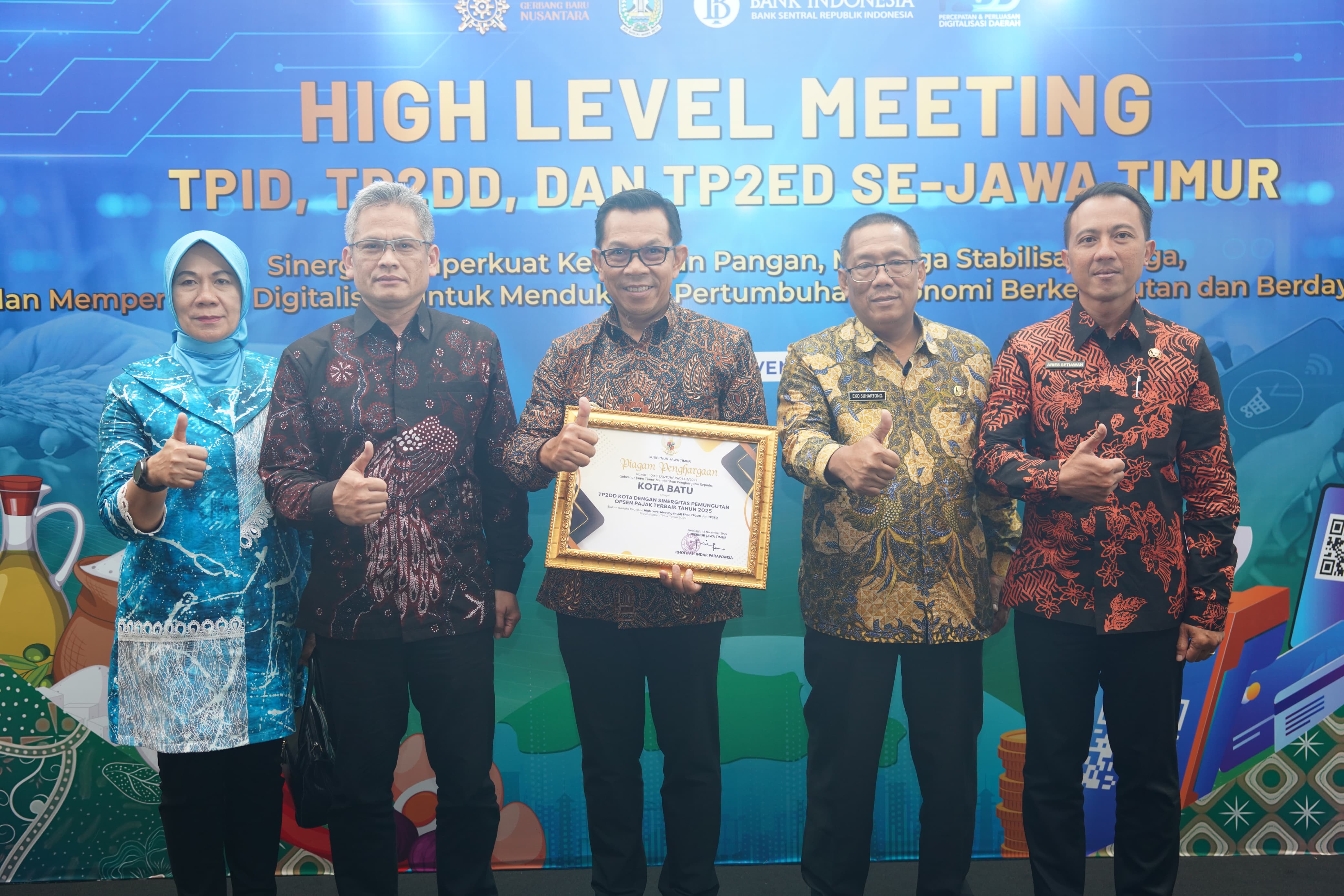 Batu Raih Penghargaan sebagai Kota dengan Sinergitas Pemungutan Opsen Pajak Terbaik 2025