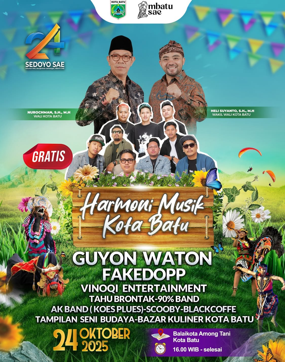 Guyon Waton Siap Guncang Kota Batu! Konser Gratis HUT ke-24 Juga Tampilkan Kreativitas Warga