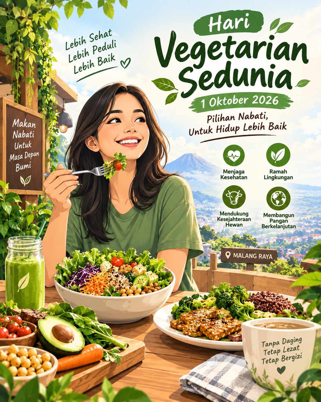 Hari Vegetarian Sedunia 2026, Vegetarian Indonesia Capai 5%, Bagaimana Malang Raya?