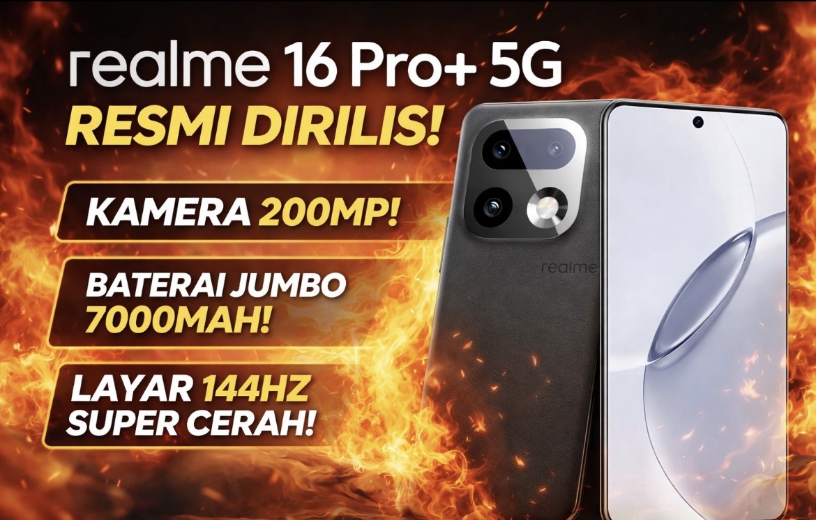 Realme 16 Pro+ 5G Resmi Meluncur, Usung Kamera 200MP, Baterai 7000mAh, dan Layar 144Hz