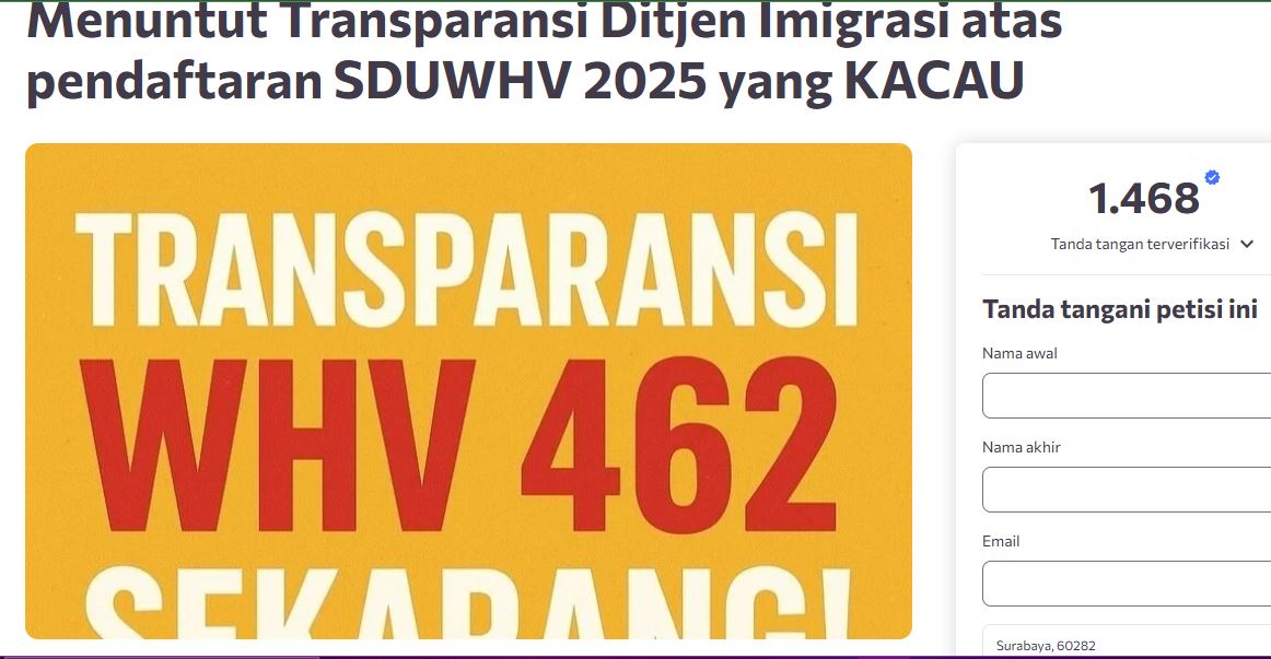 Dukungan Ngebut! Petisi Bongkar KKN Pendaftaran SDUWHV 2025 Dilampiri Data Slot Dijual Rp150 Juta  