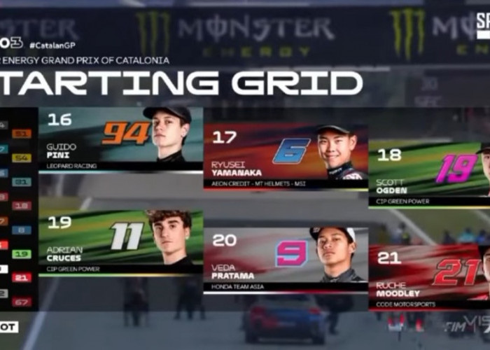 Veda Ega Pratama Curi Perhatian di Moto3 Catalunya 2026, Duel Gila Barcelona Bikin Tegang