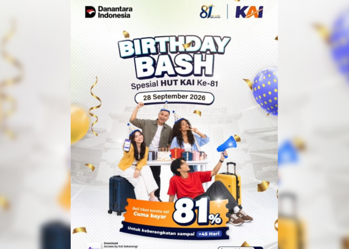 HUT ke-81 KAI, Tiket Kereta Diskon 19% Mulai 28 September 2026, Cek Syarat dan Cara Belinya