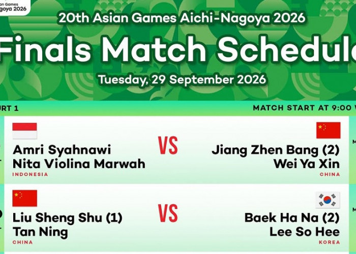 Jadwal Final Badminton Asian Games 2026, 2 Wakil Indonesia Selangkah Menuju Emas
