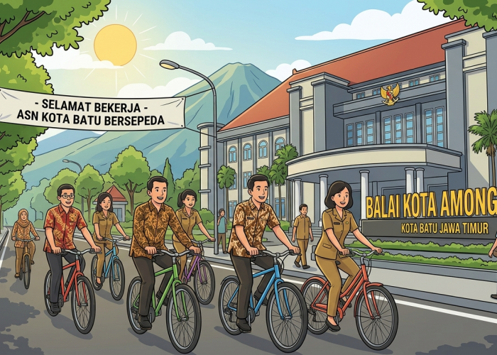 ASN Kota Batu Bakal Wajib Parkir Mobil Dinas Sehari, Wali Kota: Silakan Bersepeda atau Naik Angkutan Umum