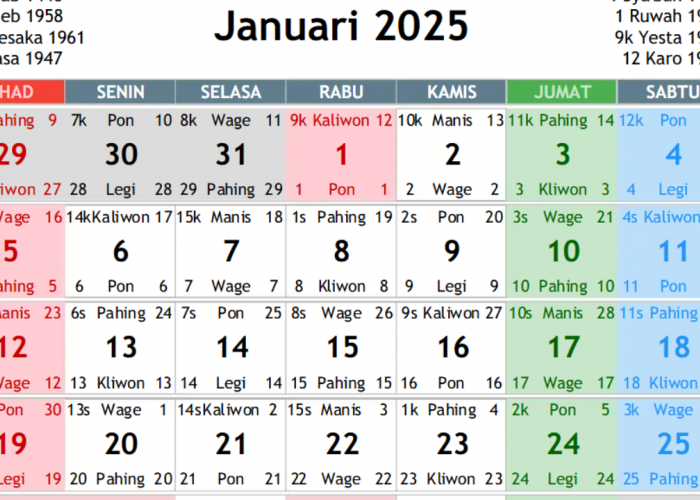 Berikut Daftar Long Weekend Januari 2025, Kesempatan Besar untuk Menikmati Liburan Anda!