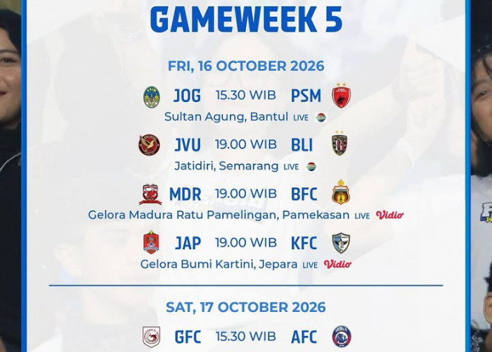 Jadwal BRI Super League 2026/2027 Pekan 5: Persita vs Persija, Persib Tantang Persik