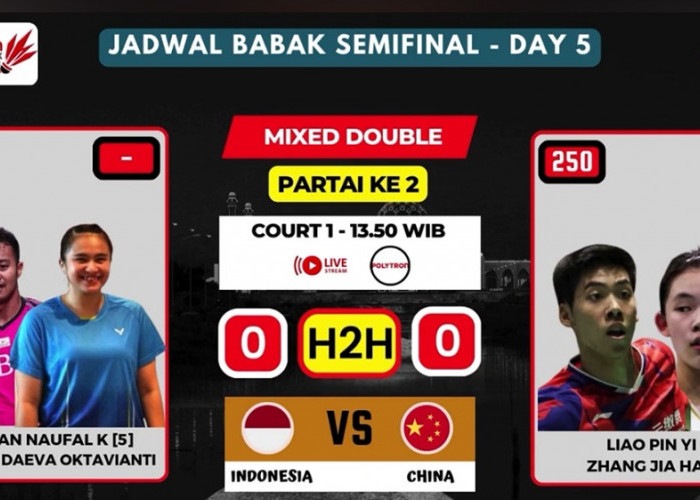 Rehan Naufal dan Melati Daeva Tantang Wakil Tiongkok di Semifinal Polytron Pontianak Indonesia Masters 2026