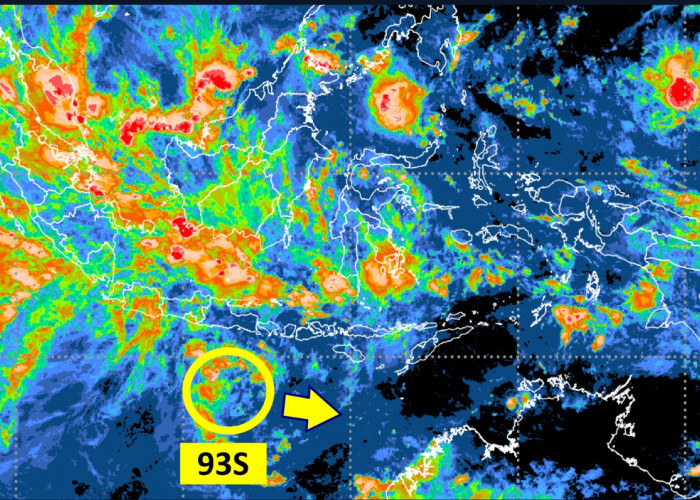 Bibit Siklon Tropis 93S Berpotensi Jadi Badai Besar, Hujan Lebat dan Gelombang Tinggi Ancam Jawa hingga NTT 