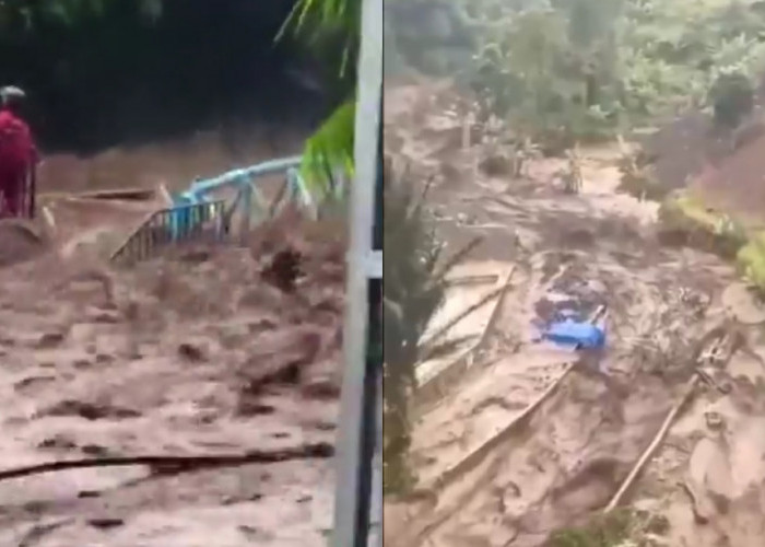 Giliran Kawasan Wisata Guci, Tegal, Jateng Diterjang Banjir Bandang 