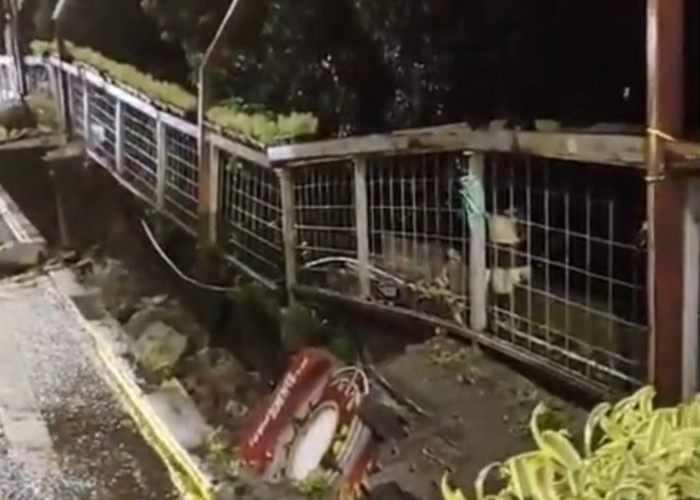 Trotoar Jembatan Brantas Amblas 25 Meter, Pemkot Malang dan BBPJN Lakukan Penanganan Darurat