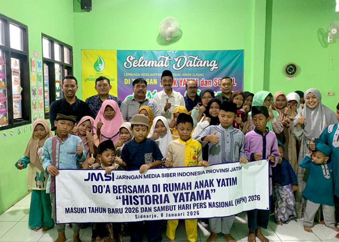 Awali Tahun dan Sambut HPN 2026, JMSI Jatim Gelar Doa Bersama Anak Yatim