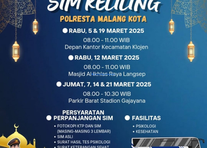 Jadwal SIM Keliling Kota Malang Selama Maret 2025, Tersedia di Tiga Lokasi Baru