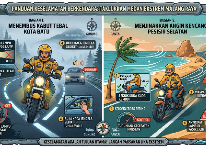 Tips Taklukkan Kabut Pekat Pegunungan Malang Raya dan Terjangan Angin Kencang Pesisir Selatan
