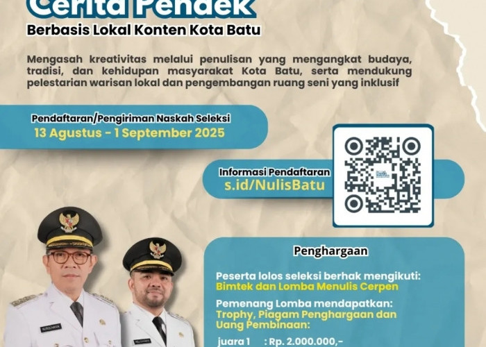 Batu Gelar Bimtek & Lomba Menulis Cerpen,  Angkat Kearifan Lokal,  Hadiah hingga Rp2 Juta