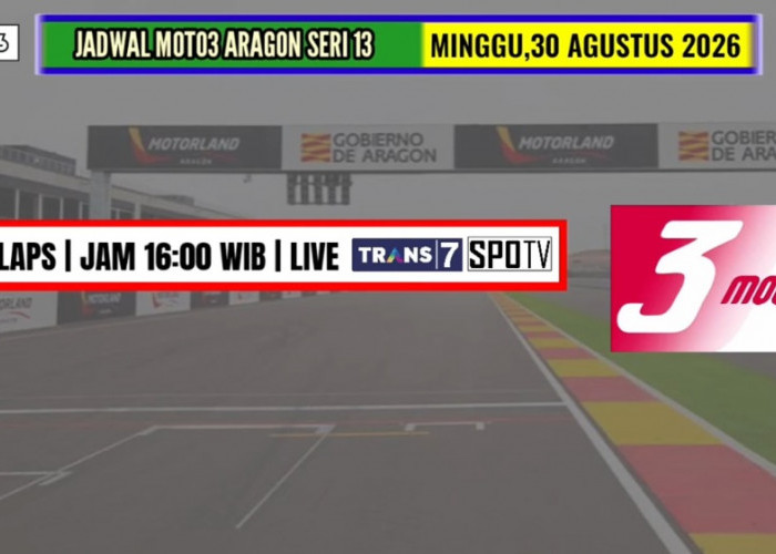 Jadwal Race Moto3 Aragon 2026 Besok, Saksikan Perjuangan Veda Ega Start dari P22