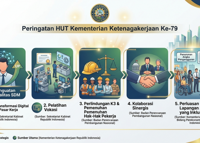 25 Juli HUT Kementerian Ketenagakerjaan, Momentum Perkuat SDM dan Perluas Kesempatan Kerja Nasional