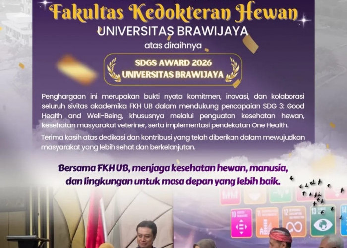 FKH UB Raih SDGs Award 2026, Perkuat Komitmen Wujudkan Kesehatan Hewan dan Masyarakat Berkelanjutan