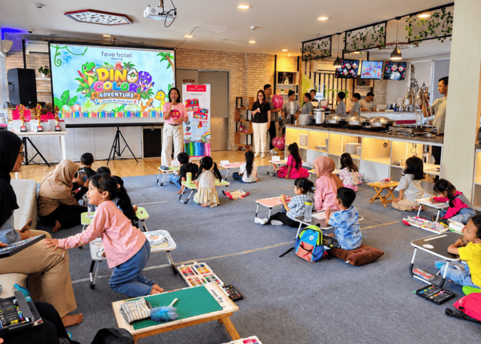 Dino Color Adventure di Fave Hotel Malang, Anak-Anak Tumpahkan Imajinasi Lewat Warna