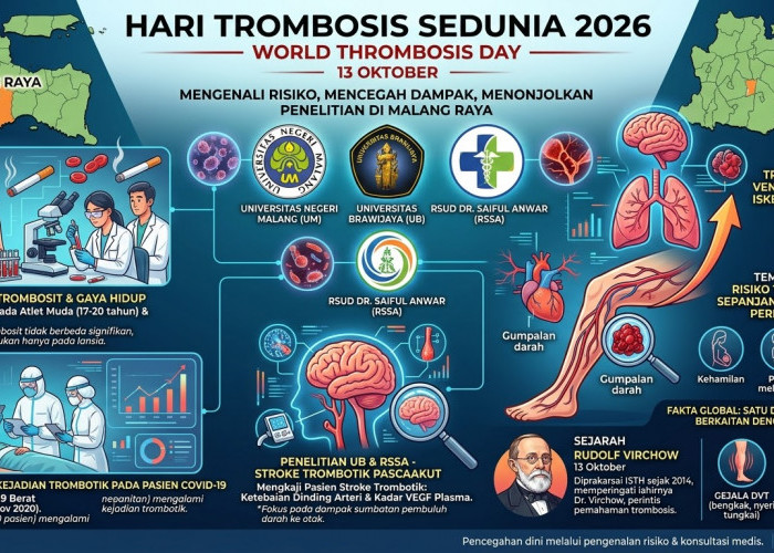  Hari Trombosis Sedunia 2026: 1 dari 4 Kematian terkait Pembekuan Darah, Simak Penelitian UM, UB, dan RSSA