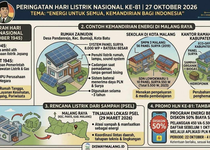 Hari Listrik Nasional ke-81: Warga Bumiaji Mandiri dengan Panel Surya, Malang Raya Bidik Energi dari Sampah