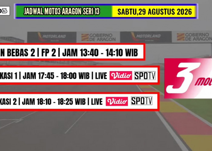 Jadwal Kualifikasi Moto3 Aragon 2026, Veda Ega Pratama Berebut Posisi Start Terbaik