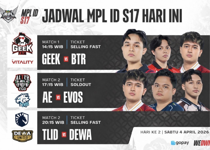 Jadwal MPL ID S17 Hari Ini: Tiga Laga Seru Tersaji, AE vs EVOS Sold Out